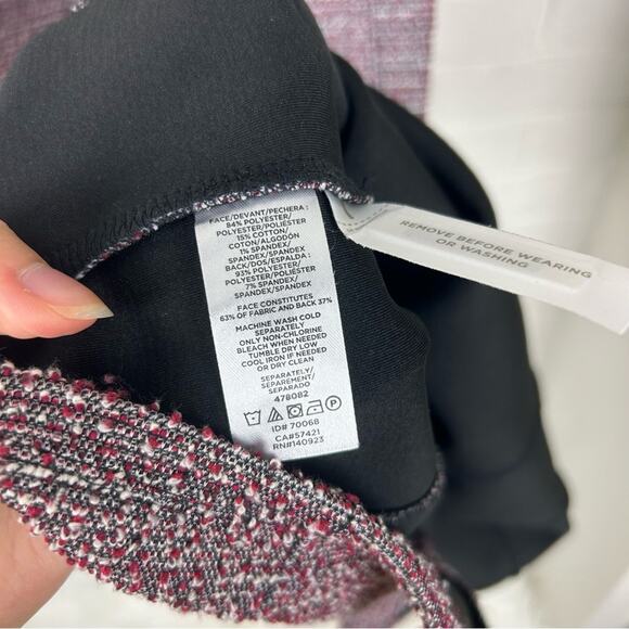 LOFT Mixed Red Boucle Tweed Knit Sleeveless Career Sheath Dress Size 8P - Picture 10 of 10